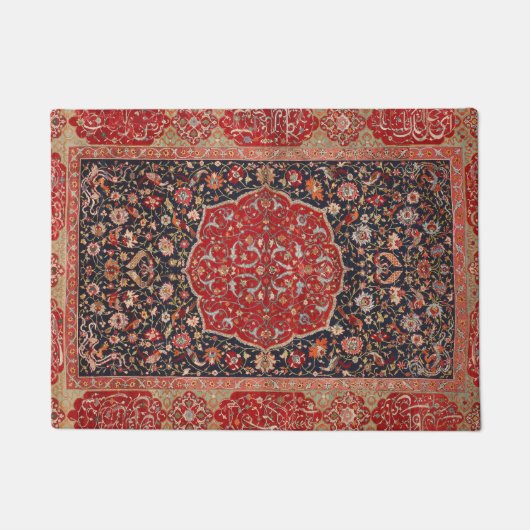 Antiek Perzische tapijt verontruste kunst patroon Deurmat (Voorkant)