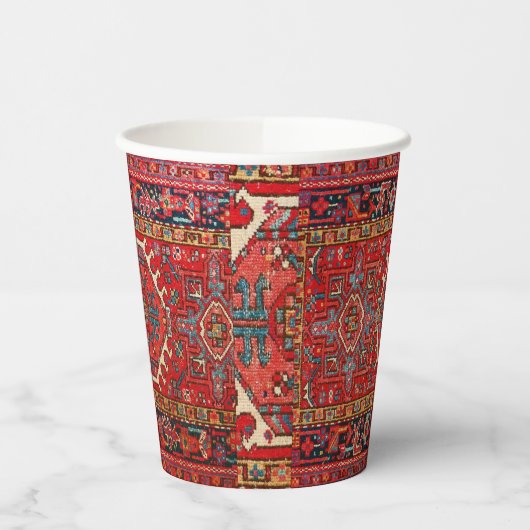 Antiek Perzische tapijt verontruste kunst patroon Papieren Bekers (Links)