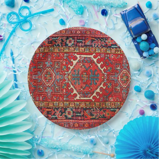 Antiek Perzische tapijt verontruste  kunst patroon Papieren Bordje (Feest)