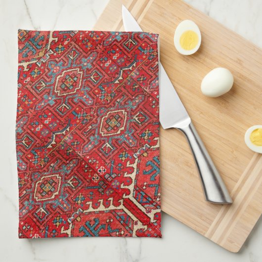 Antiek Perzische tapijt verontruste kunst patroon Theedoek (Quarter Fold)