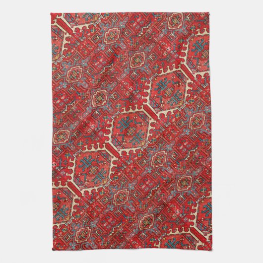 Antiek Perzische tapijt verontruste  kunst patroon Theedoek (Verticaal)