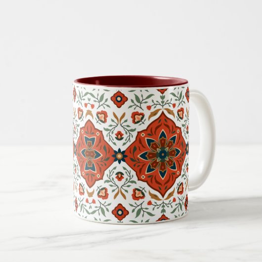 Antiek Perzische Turks tapijt koffie Mok (Voorkant rechts)