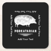 Antiek Pig Bacon Lover Porkatarian Funny Vierkante Kartonnen Onderzetter (Voorkant)