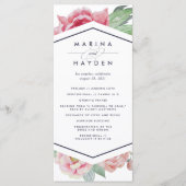 Antiek pioen bruiloft ceremonie programma (Voorkant)