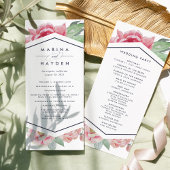 Antiek pioen bruiloft ceremonie programma