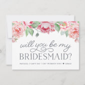 Antiek pioen | Word jij mijn bruidsmeisje Kaart? Kaart (Voorkant)