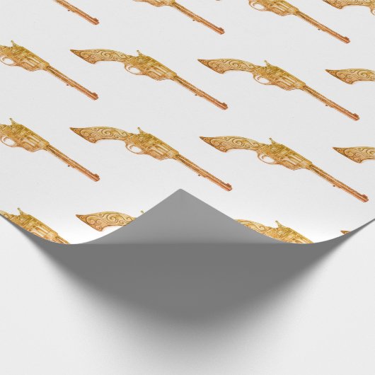 Antiek Pistool Cadeaupapier (Hoek)