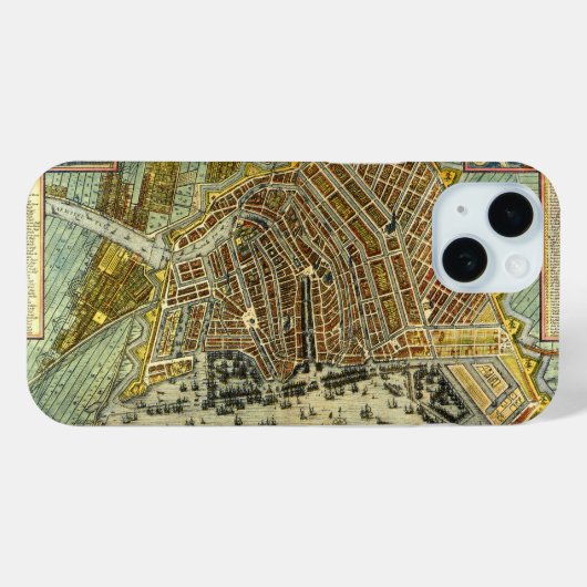 Antiek plattegrond van Amsterdam, Nederland Case-Mate iPhone Case (Achterkant (horizontaal))