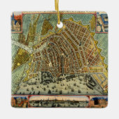 Antiek plattegrond van Amsterdam, Nederland Keramisch Ornament (Voorkant)