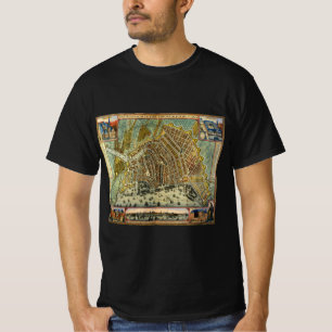 Antiek plattegrond van Amsterdam, Nederland T-shirt