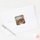 Antiek Pleasant Valley kersttrein vakantie Vierkante Sticker (Envelop)