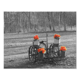 Antiek ploeg foto afdruk