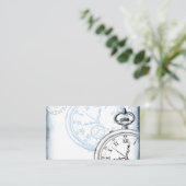 Antiek Pocket Watch Clock Collage Time Machine Visitekaartje (Staand voorkant)