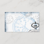 Antiek Pocket Watch Clock Collage Time Machine Visitekaartje (Achterkant)
