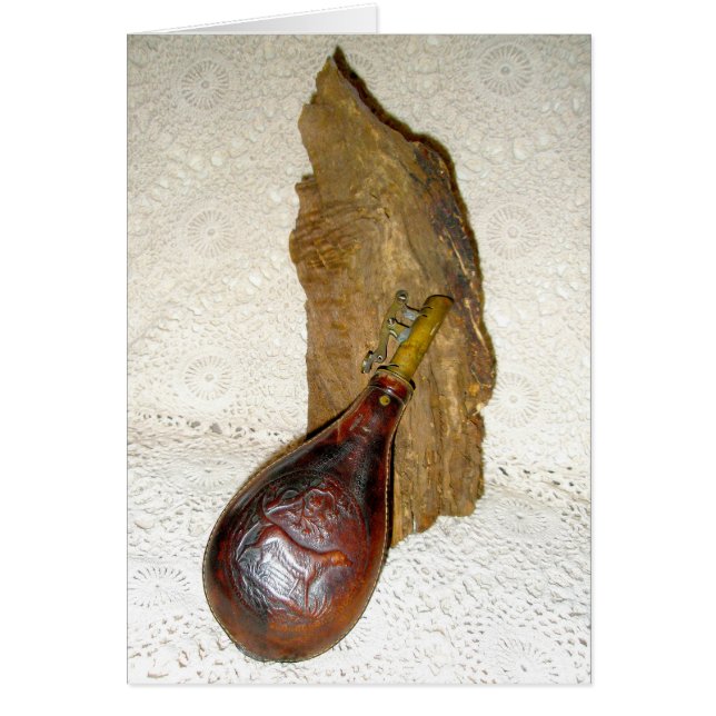 Antiek poeder- of warmeflessen - burgeroorlog (Voorkant)