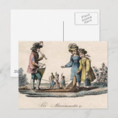 Antiek poppenkinderen Show Dans Briefkaart (Voorkant / Achterkant)