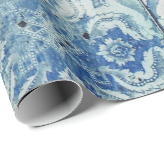 Antiek  Portugees Tiles Pattern - Azulejo Cadeaupapier (Rol Hoek)