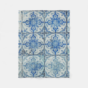 Antiek Portugees Tiles Pattern - Azulejo Fleece Deken