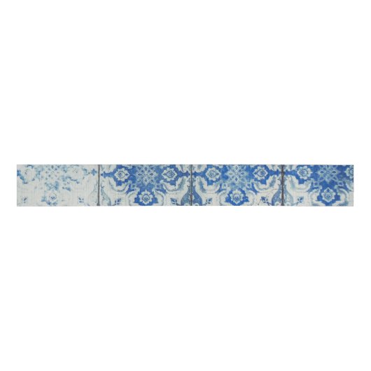 Antiek  Portugees Tiles Pattern - Azulejo Grosgrain Lint (Voorkant)