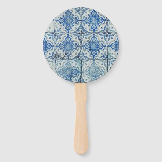 Antiek Portugees Tiles Pattern - Azulejo Handwaaier (Achterkant)