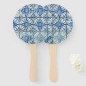 Antiek Portugees Tiles Pattern - Azulejo Handwaaier (Voorkant en achterkant)