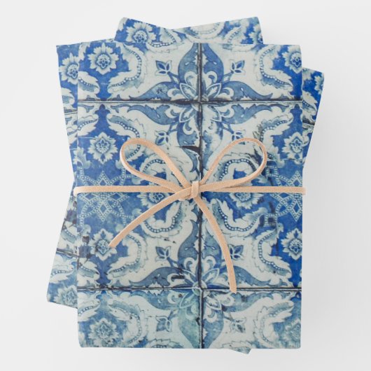 Antiek  Portugees Tiles Pattern - Azulejo Inpakpapier Vel (In situ)