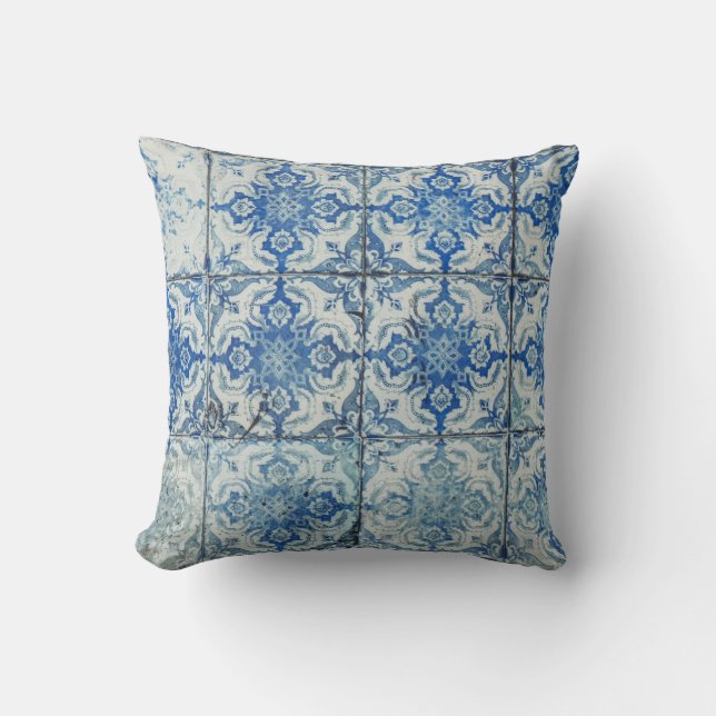 Antiek  Portugees Tiles Pattern - Azulejo Kussen (Voorkant)