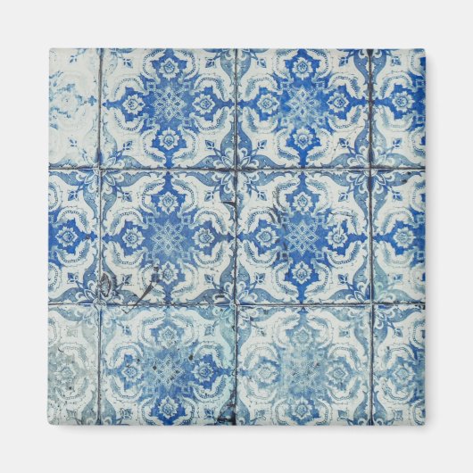 Antiek  Portugees Tiles Pattern - Azulejo Magneet (Voorkant)