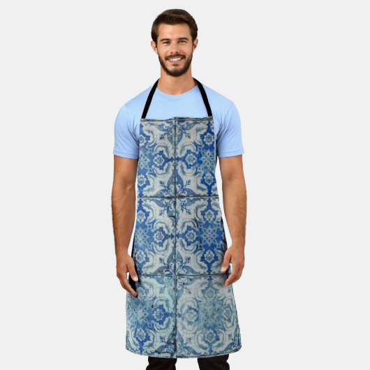 Antiek  Portugees Tiles Pattern - Azulejo Schort (Gedragen)