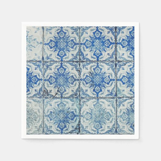 Antiek Portugees Tiles Pattern - Azulejo Servet (Voorkant)