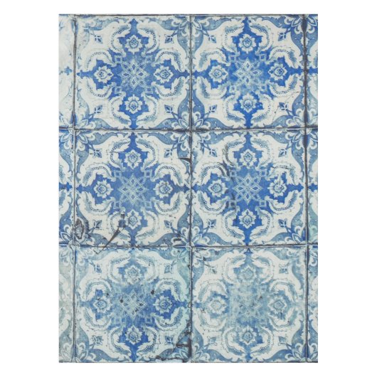 Antiek  Portugees Tiles Pattern - Azulejo Tafelkleed (Voorkant)