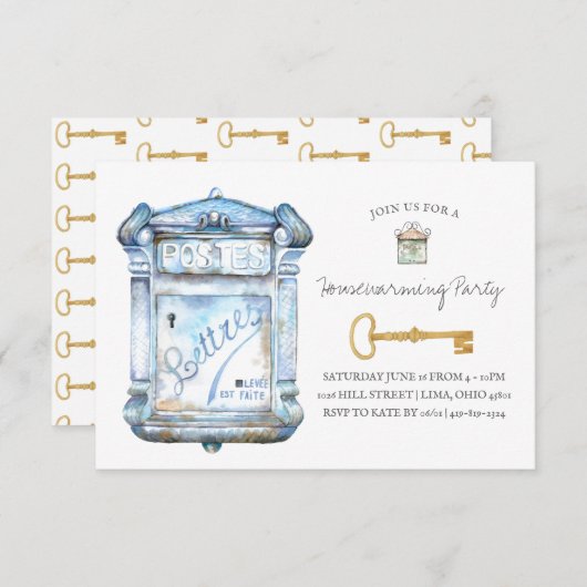 Antiek postbus | Uitnodiging tot opwarming van de  (Voorkant / Achterkant)