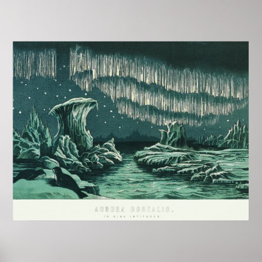  Antiek Poster Aurora Borealis (Voorkant)