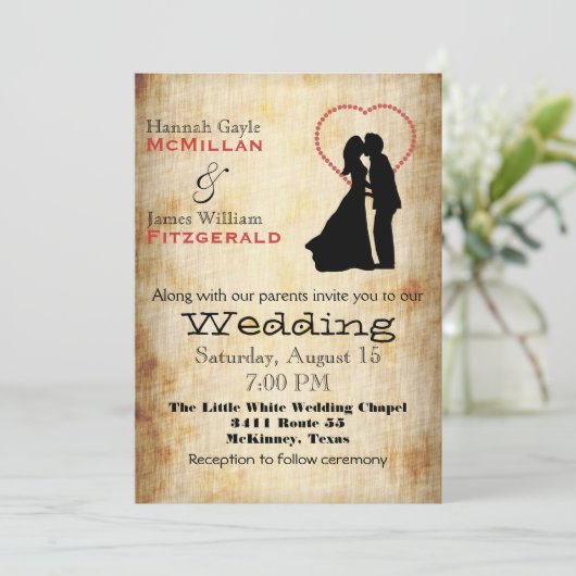 Antiek Poster Kijk Aangepaste bruiloft Uitnodiging (Staand voorkant)