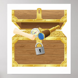 Antiek Poster op de borst