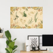 Antiek Poster van de botanische en de Floral (Thuiskantoor)