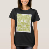 Antiek postzegel guatamala all seeing eye t-shirt (Voorkant)