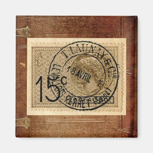  Antiek postzegel print magneet (Voorkant)