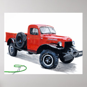 Antiek Power Wagon Truck Print