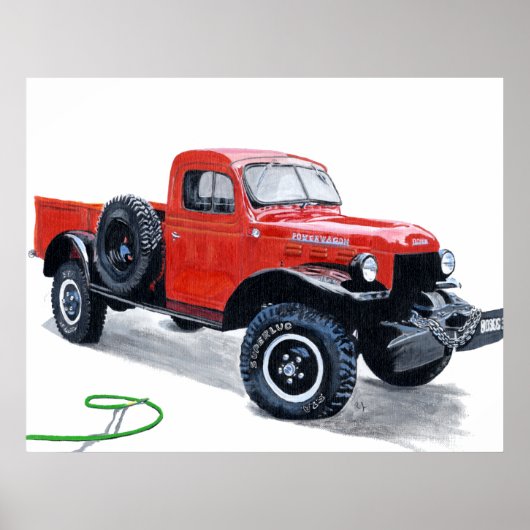 Antiek Power Wagon Truck Print (Voorkant)