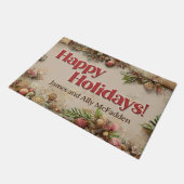   Antiek Prettige feestdagen Deurmat (Schuin)