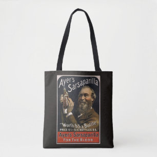 Antiek Productlabel, Ayer's Sarsaparilla Drank Draagtas