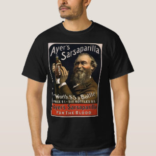 Antiek Productlabel, Ayer's Sarsaparilla Drank T-shirt