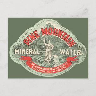Antiek Productlabel, Pine Mountain Mineraalwater Briefkaart