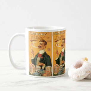 Antiek productlabel, Russische sigarettentabak Koffiemok