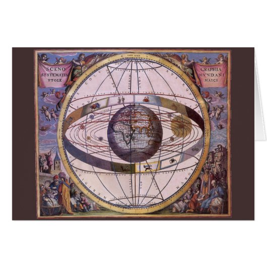 Antiek Ptolemaic Solar System, Andreas Cellarius (Voorkant Horizontaal)