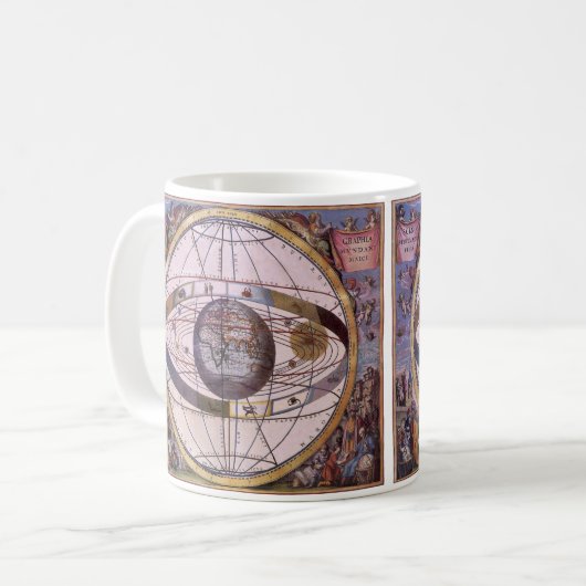 Antiek Ptolemaic Solar System, Andreas Cellarius Koffiemok (Voorkant links)
