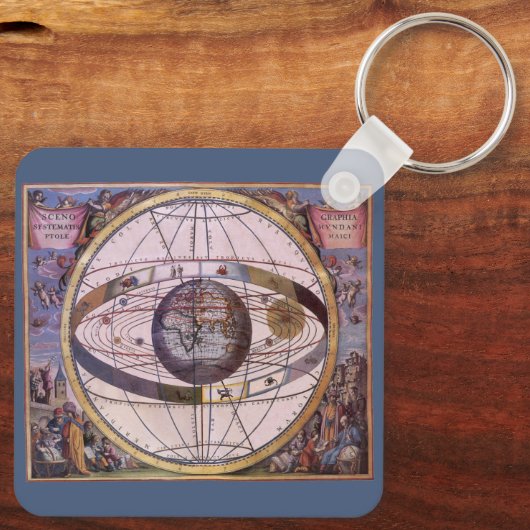 Antiek Ptolemaic Solar System, Andreas Cellarius Sleutelhanger (Achterkant)