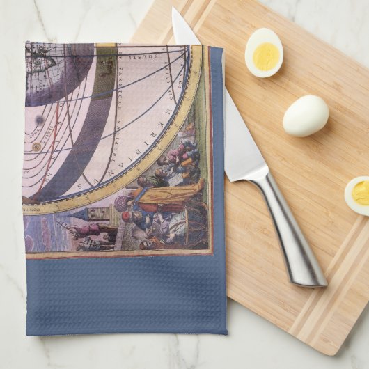 Antiek Ptolemaic Solar System, Andreas Cellarius Theedoek (Quarter Fold)