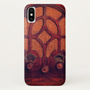 Antiek radio hout art deco kathedraal bruin iPhone x hoesje